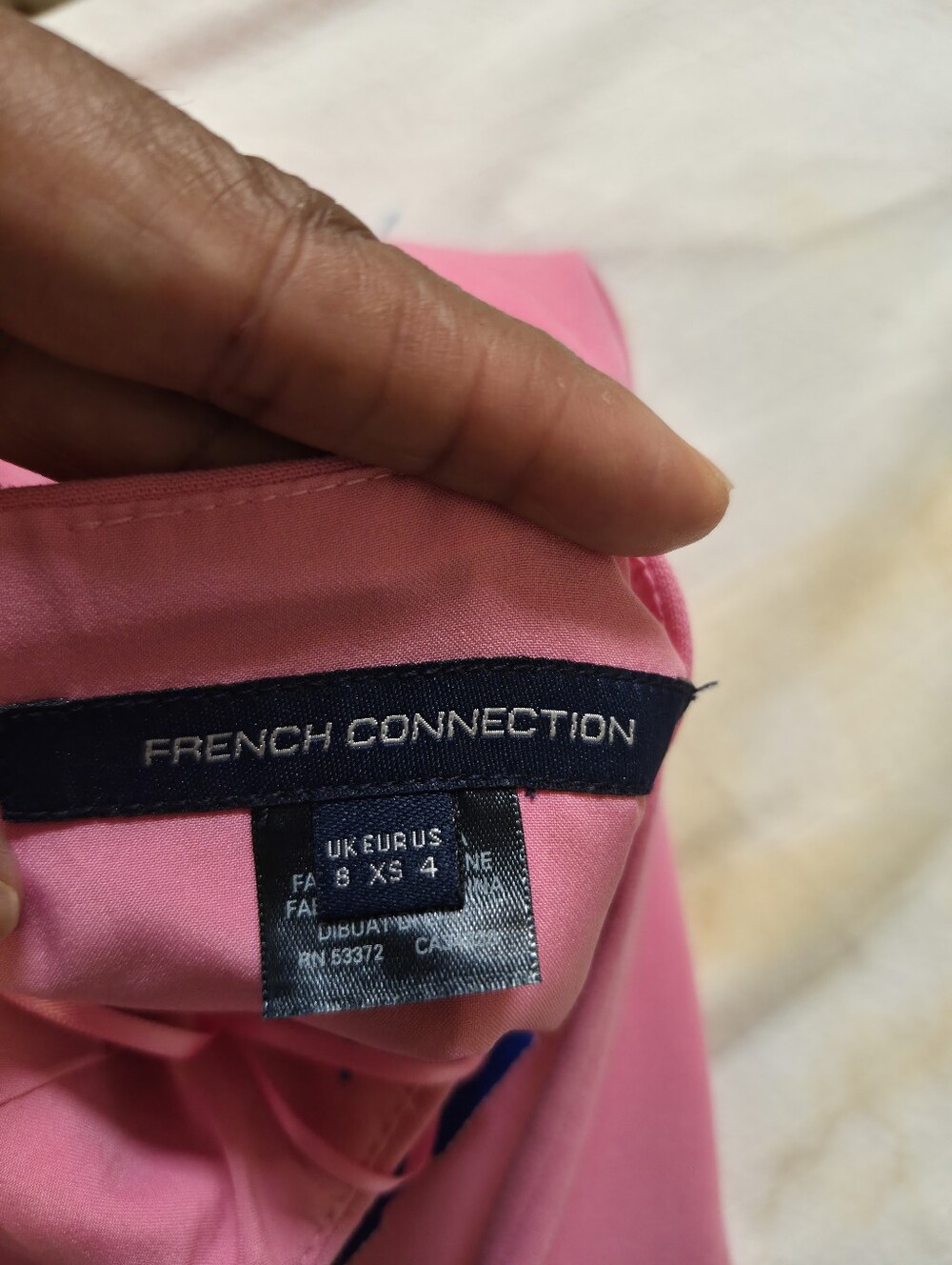 French Connection Pink Sheath Dress US 4 Square Neck Sleeveless Bodycon - Picture 3 of 4